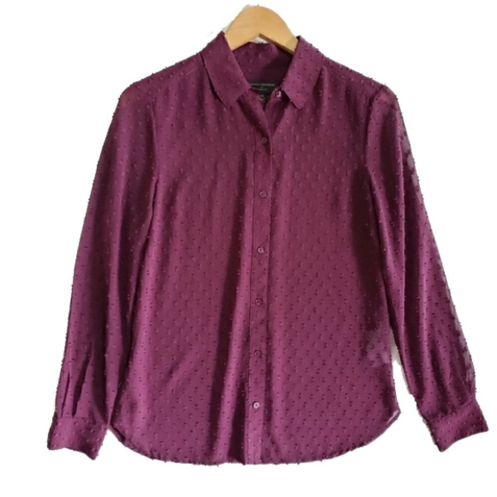 Banana Republic Classic Fit Textured Blouse Women's Sz XS